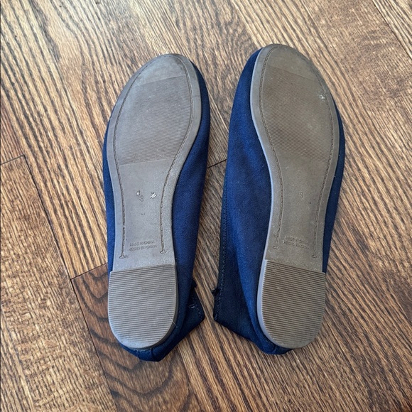 Navy Blue Ballet Flats with Bow Detail - Picture 5 of 6